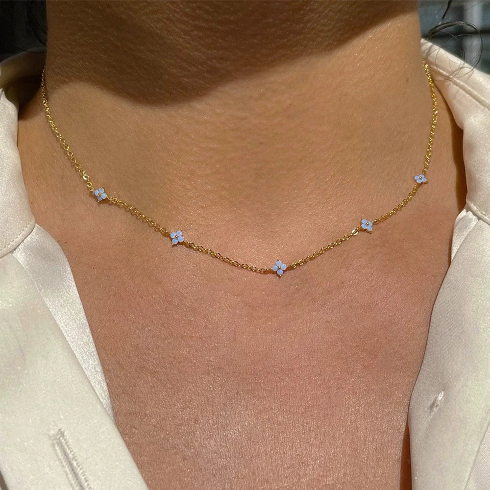 Collier trèfle à quatre feuilles doré