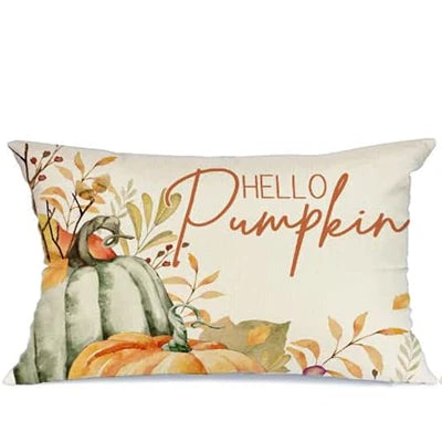 Autumn Pillowcase 30x50cm Autumn Decorative Pumpkin Maple Leaf Lumbar Cushion Cover Decorative Pillow Cover Sofa Cushion Cover