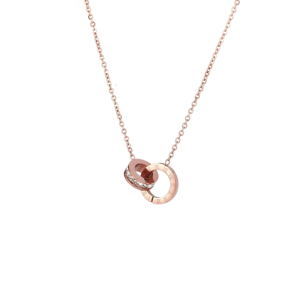 Collier cercles entrelacés infini doré