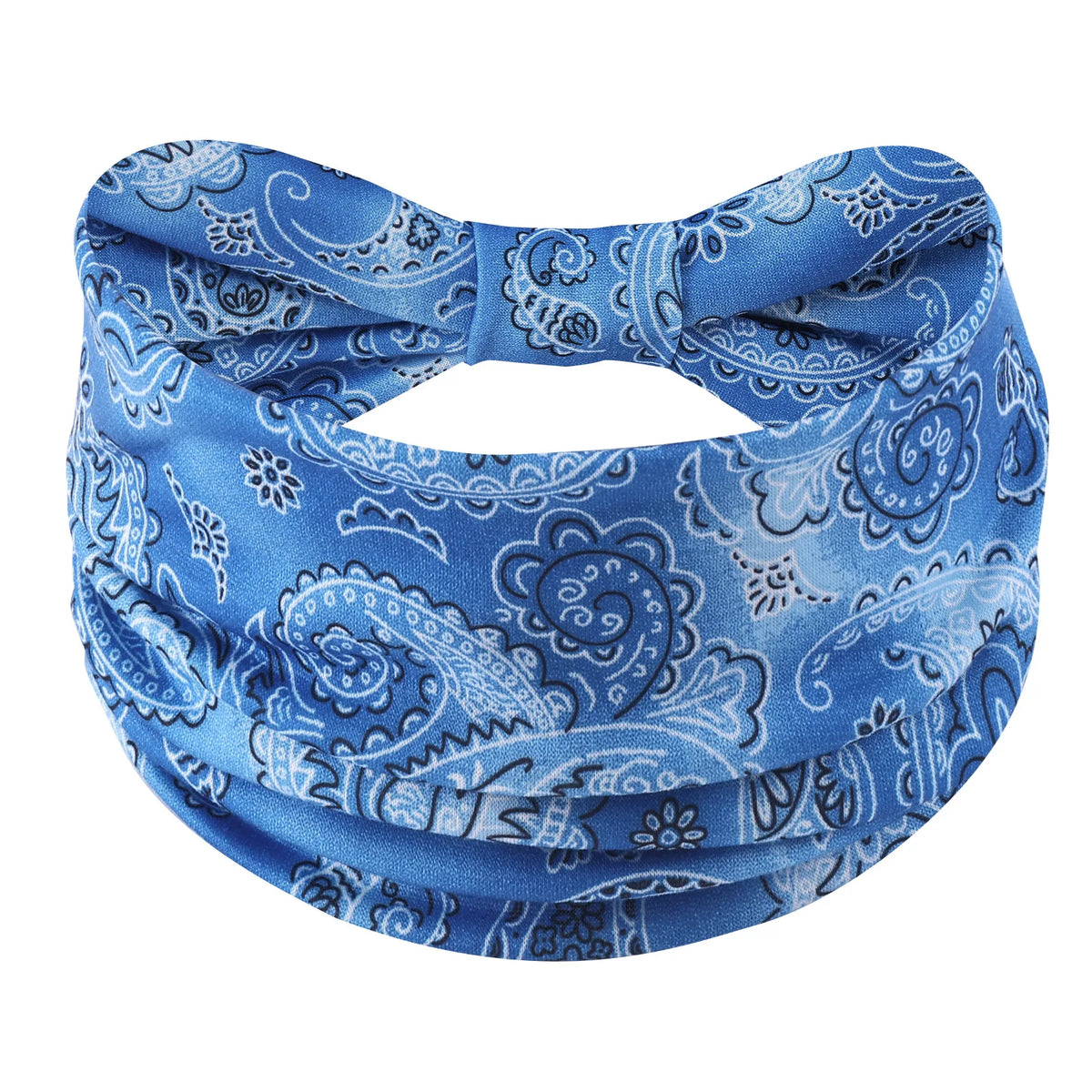 Bohemian Paisley Print Turban Headband Soft Elastic Hairband Women Wide Headwrap Travel Beach Sport Hair Accessories