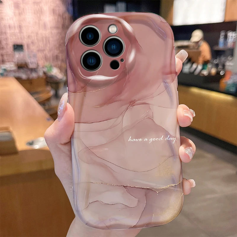 Coque marbrée en silicone pour iPhone
