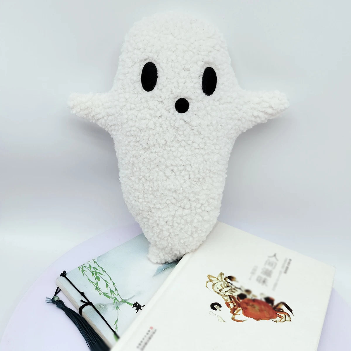 Coussin peluche fantôme Halloween – Doux et câlin