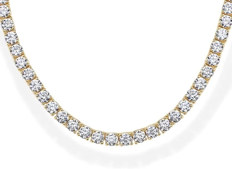 Collier tennis diamants simulés doré