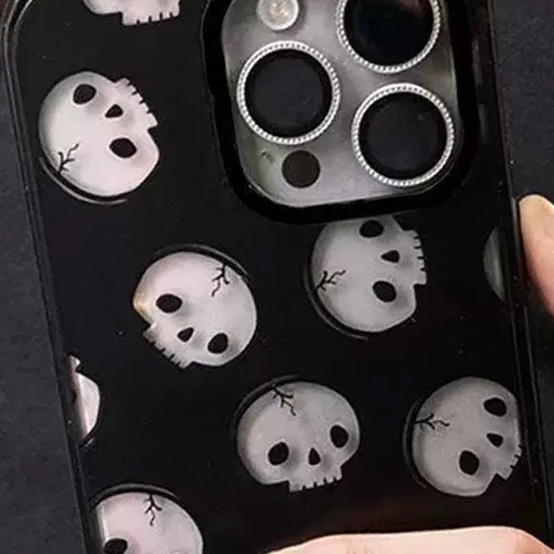Coque Halloween Squelette pour iPhone 11/12/13/14/15/16 Pro Max