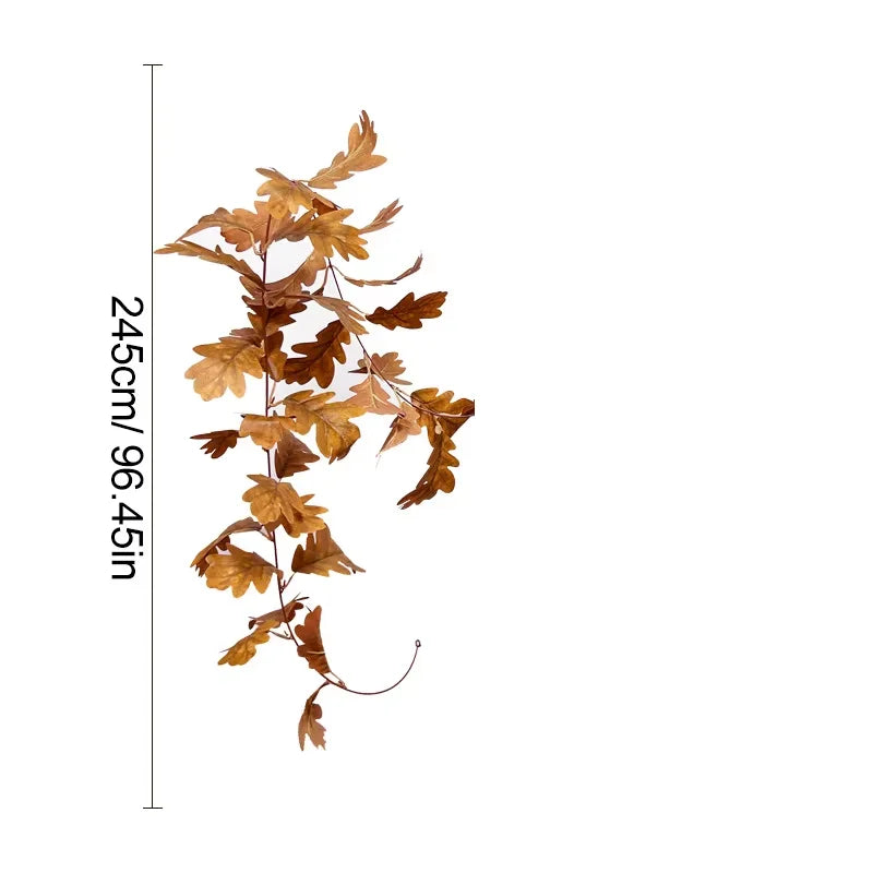 Artificial Oak Leaf Fall Garland,Hanging Vine Garland for Fireplace Mantel, Dining Table Decor, Farmhouse Indoor Outdoor Decor