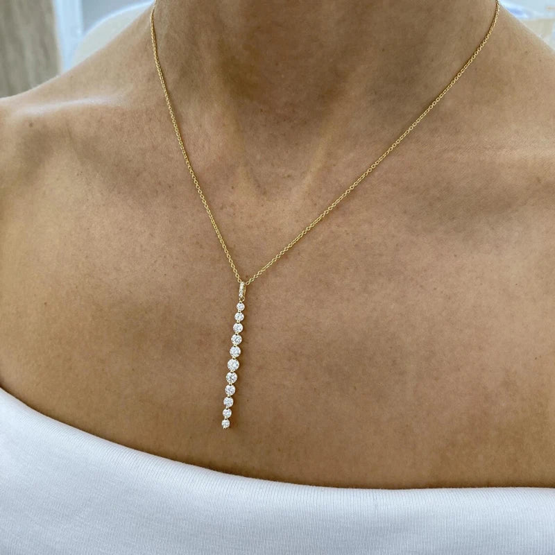 Collier pendentif moissanite doré