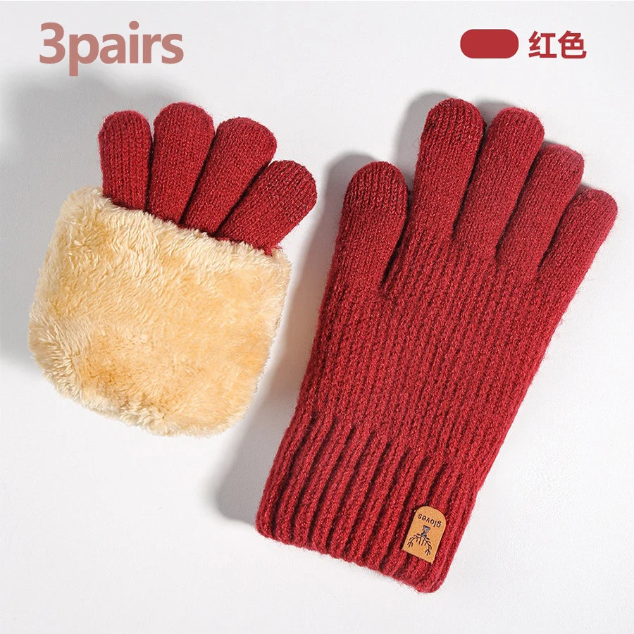 Women's Thermal Touchscreen Gloves - Cable Knit Fleece Lined, Soft Warm Winter for Outdoor Riding Commuting, Autumn Winter