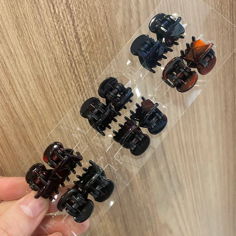 Set de 12 mini pinces crabe colorées