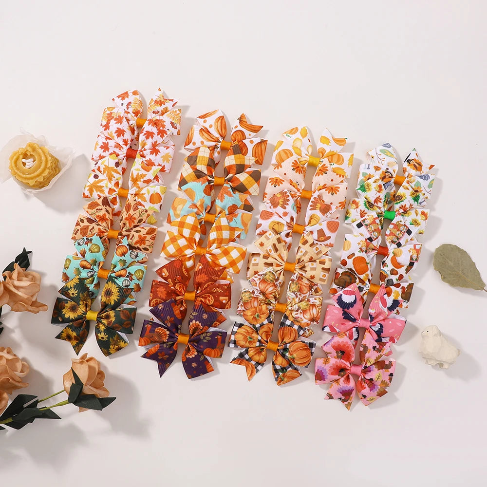 Barrettes nœud d'automne (lot)
