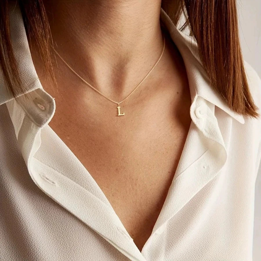 Collier initiale personnalisée doré