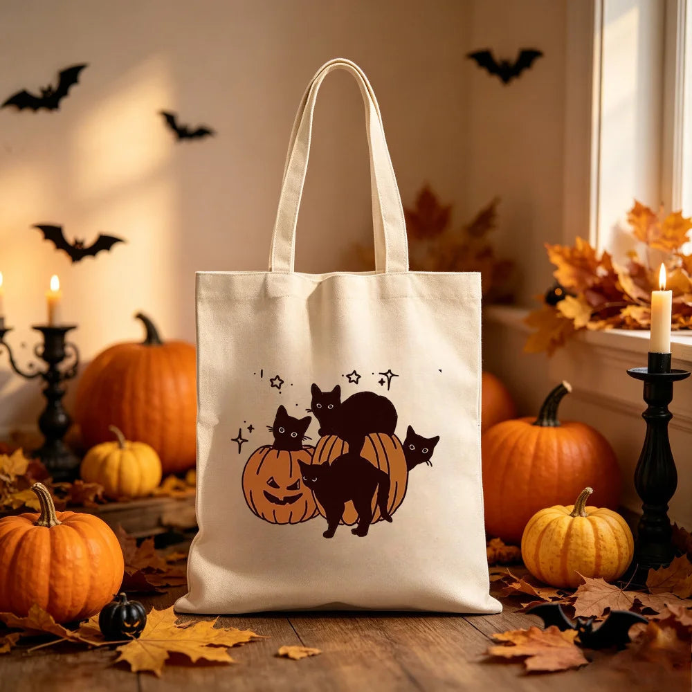 Tote bag chat noir Halloween