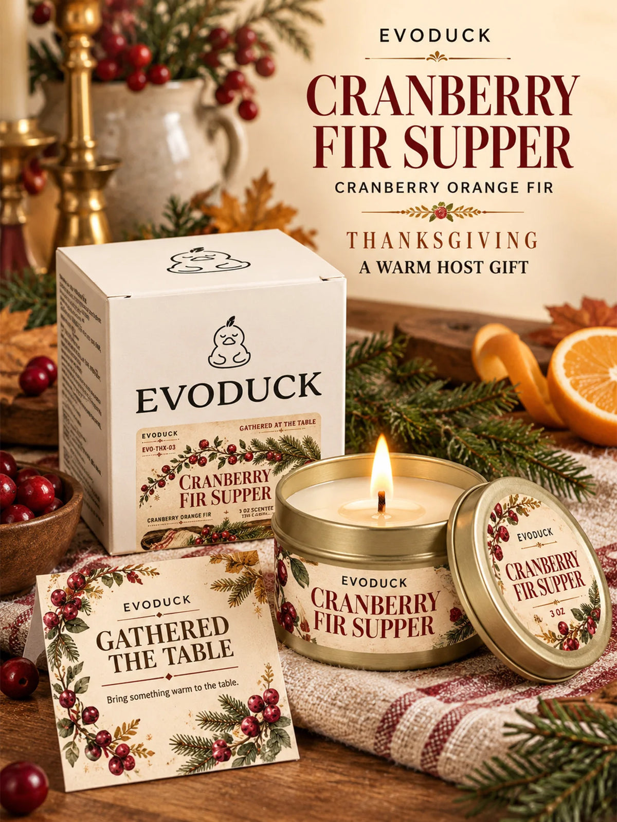 4Pcs Apple Cider Welcome Scented Candles Set 3oz Gold Tin Jar Thanksgiving Farmhouse Fall Decor Gift for Friend Coworker Mom Her
