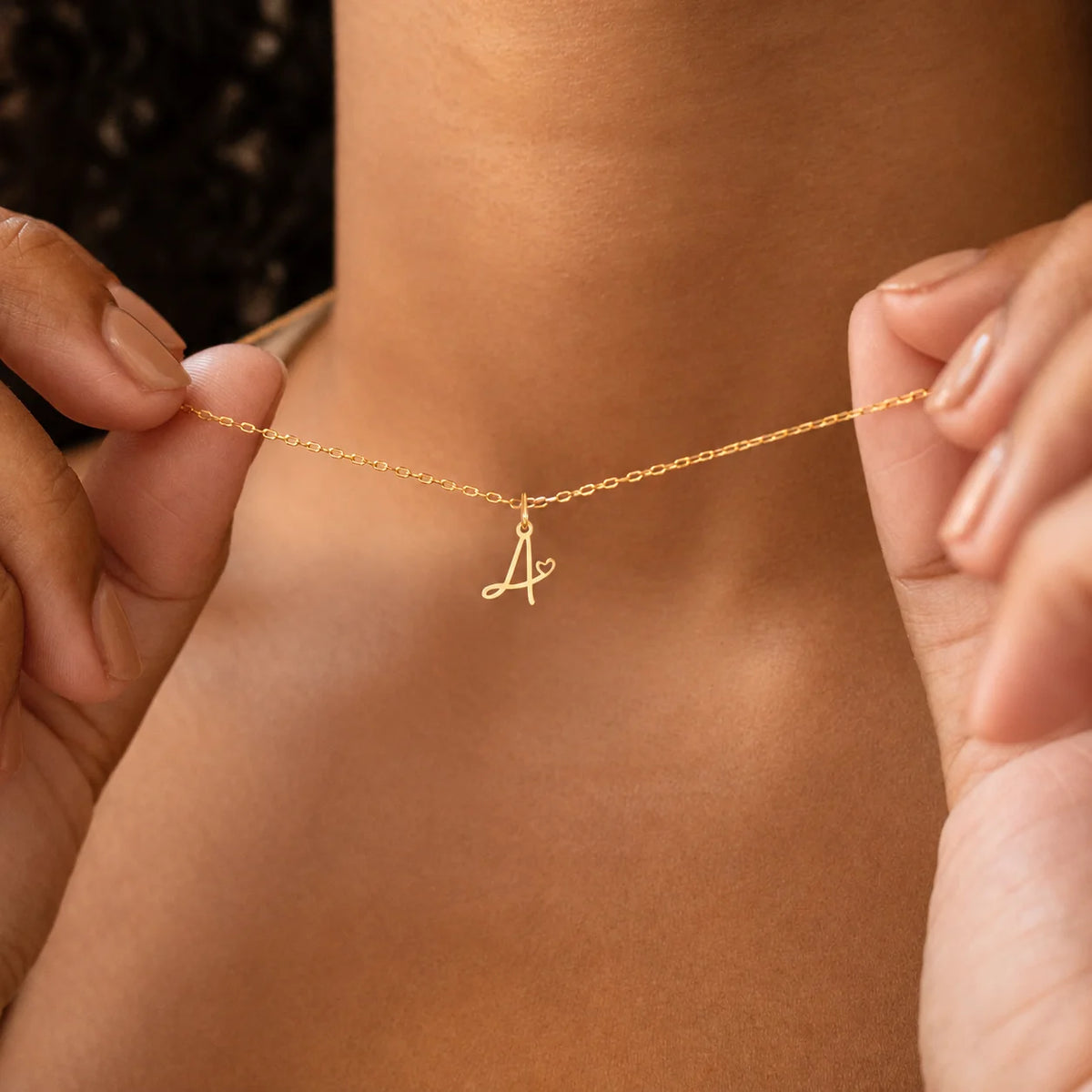 Collier cœur initiale personnalisée doré