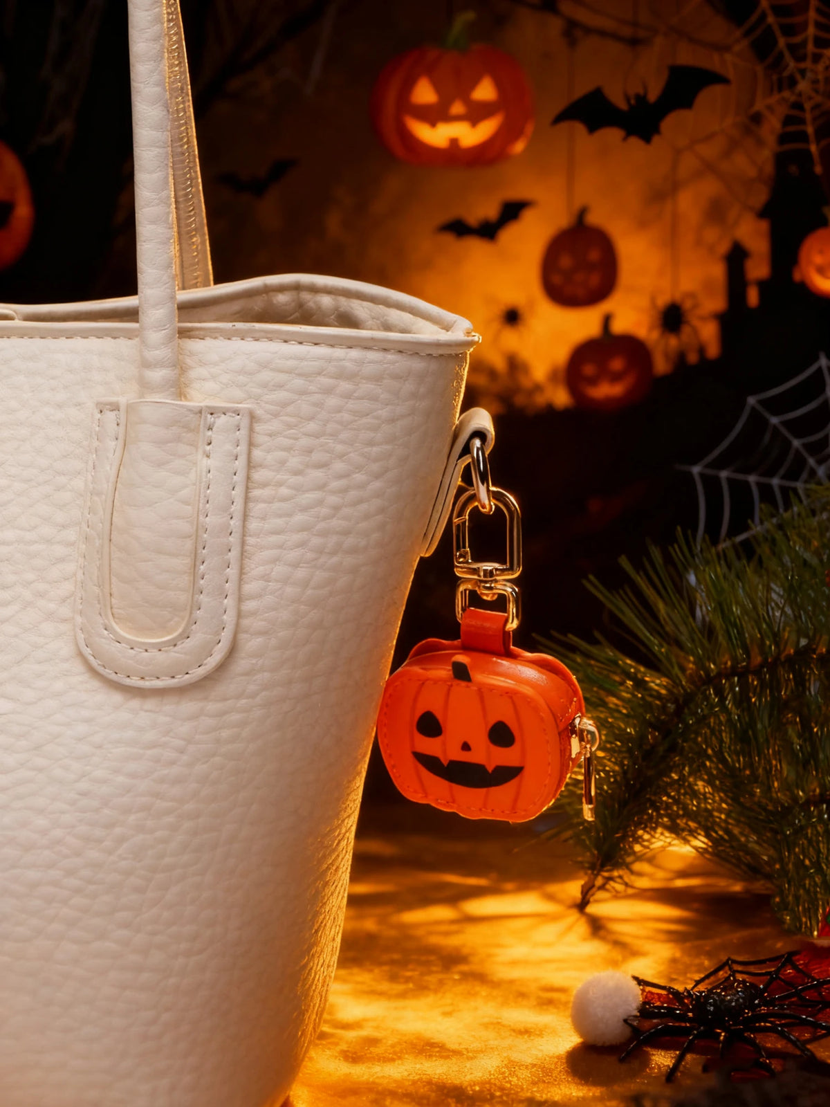 Mini pochette d'Halloween à motif citrouille pour femme