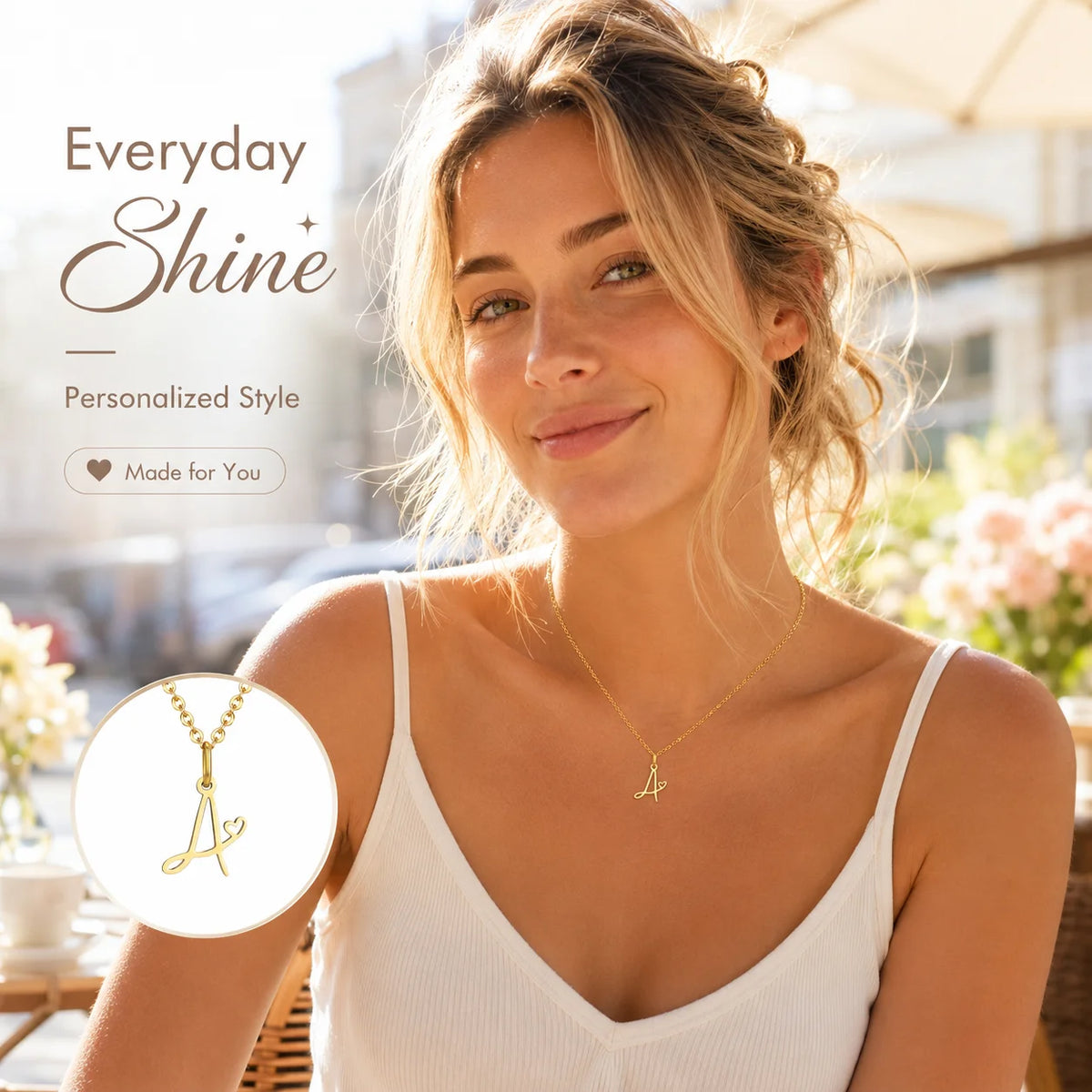 Collier cœur initiale personnalisée doré