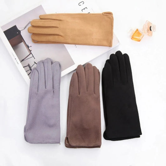 Gants de conduite d'hiver tactiles en suède