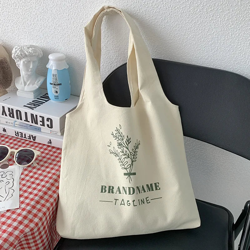 Women Canvas Leaves Flower Tote Shopper Bags Ladies Casual Cotton Cloth Shoulder Bag Eco Reusable Shopping Bag Girl Beach Travel