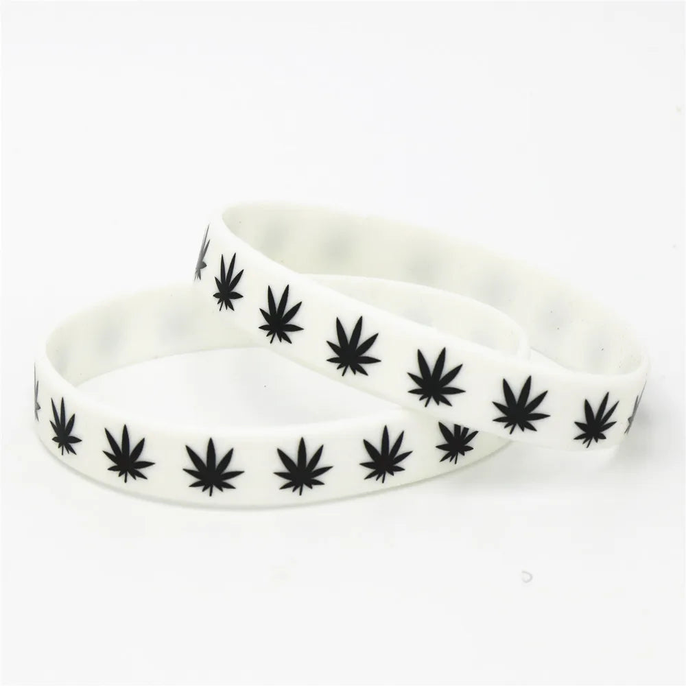 1PC Fashion Maple Leaf Silicone Bracelet Simple Waterproof Sports Wristband Hemp Jewelry Accessories for Men Women SH340