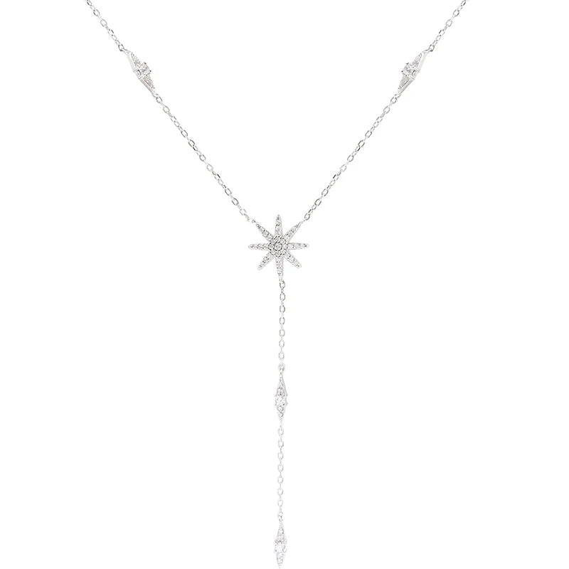 Trendy Pendant 925 Sterling Chain Necklace Maple leaf Shape AAA Zircon Shiny Jewelry For Women Holiday Gift Mother Gift