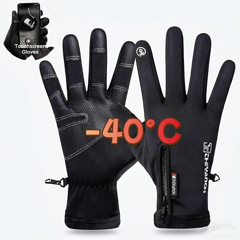 Winter Gloves -40 ℃ Waterproof Thermal Touch Screen Thermal Windproof Warm Gloves Cold Running Riding Sports Hiking Ski Gloves