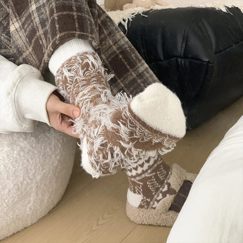 1/5 Pair Women Socks Spring Autumn Retro Style Men Couple Cotton Socks Flower Stripe Plaid Pattern Solid Colorful Socks