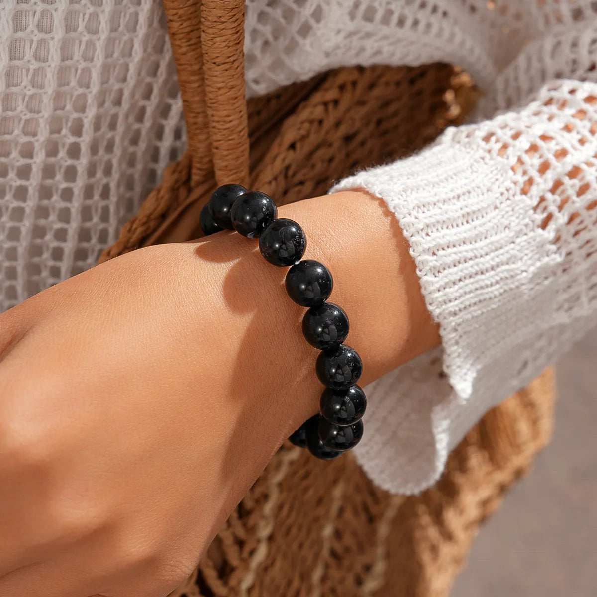 Bracelet élastique perles couleurs d'automne