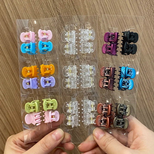 Set de 12 mini pinces crabe colorées