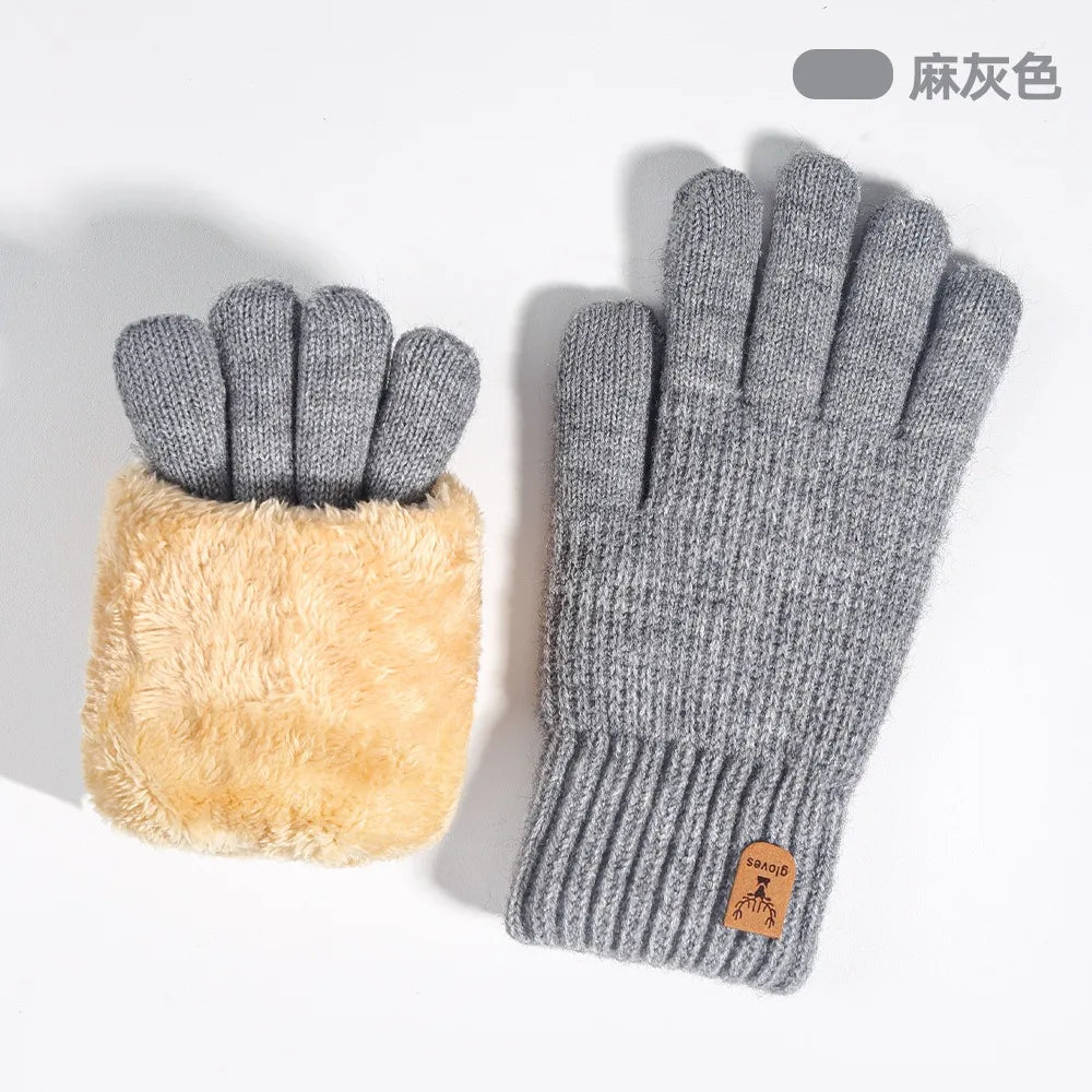 Women's Thermal Touchscreen Gloves - Cable Knit Fleece Lined, Soft Warm Winter for Outdoor Riding Commuting, Autumn Winter