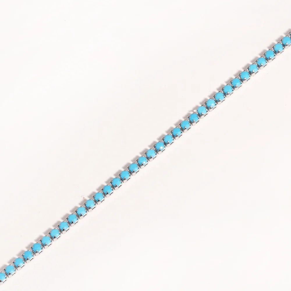 Collier tennis zircones colorées doré