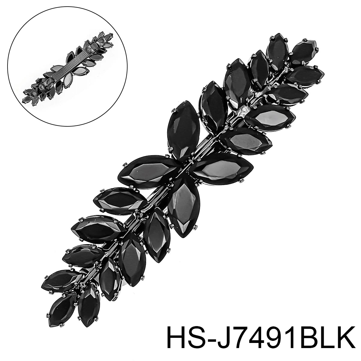 Fashion Barrette Cubic Zirconia Leaf Hair Clips for Women Accessories Bridal Wedding Hair Jewelry Party Bride Headpiece