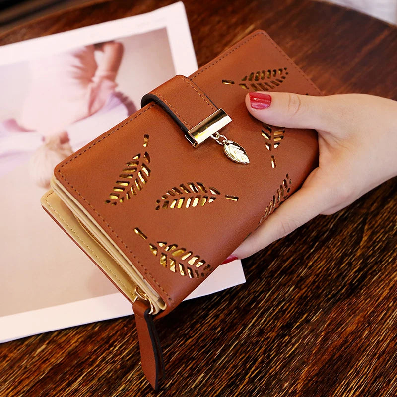 Portefeuille feuilles dorées – Automne pour femme
