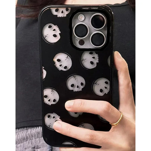 Coque Halloween Squelette pour iPhone 11/12/13/14/15/16 Pro Max