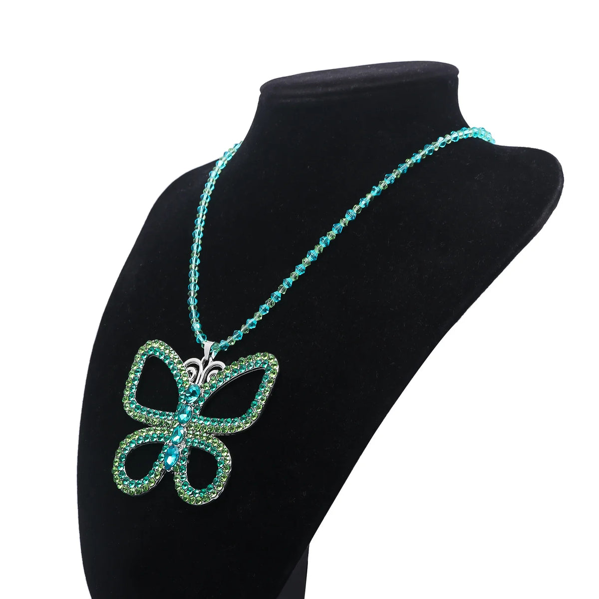 Ras-du-cou papillon strass doré