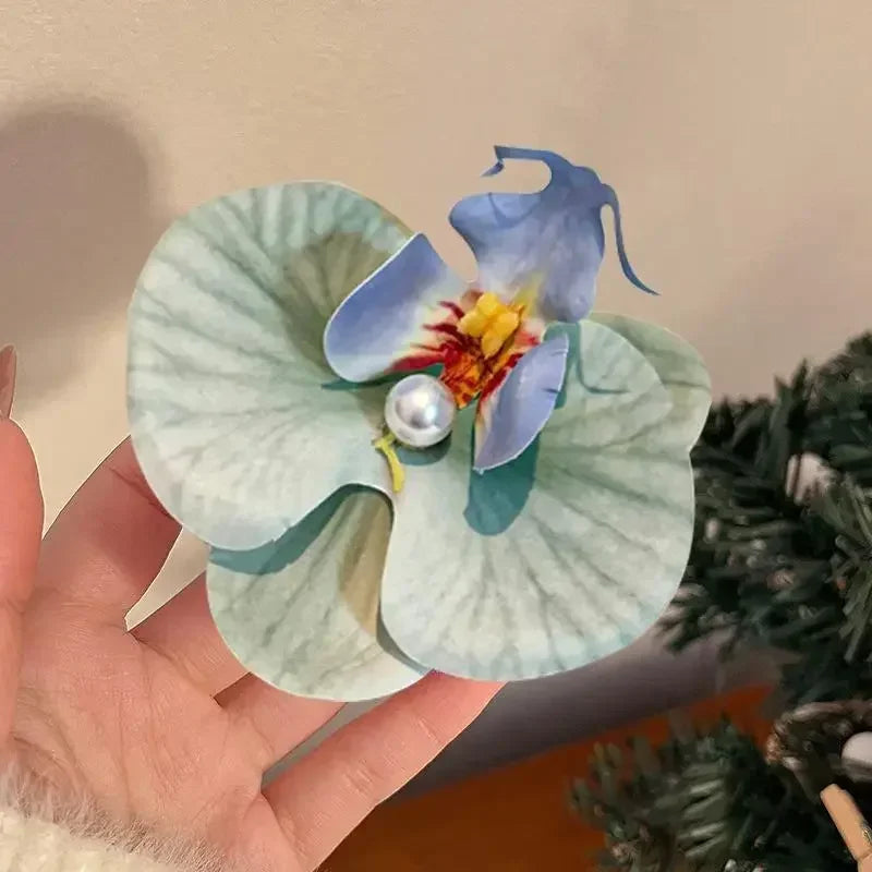Orchid Flowers Hair Clips for Women Bohemian Hairpin 6PCS Bridal Barrette Beach Wedding Artificial Flower Hair Accessories 2025