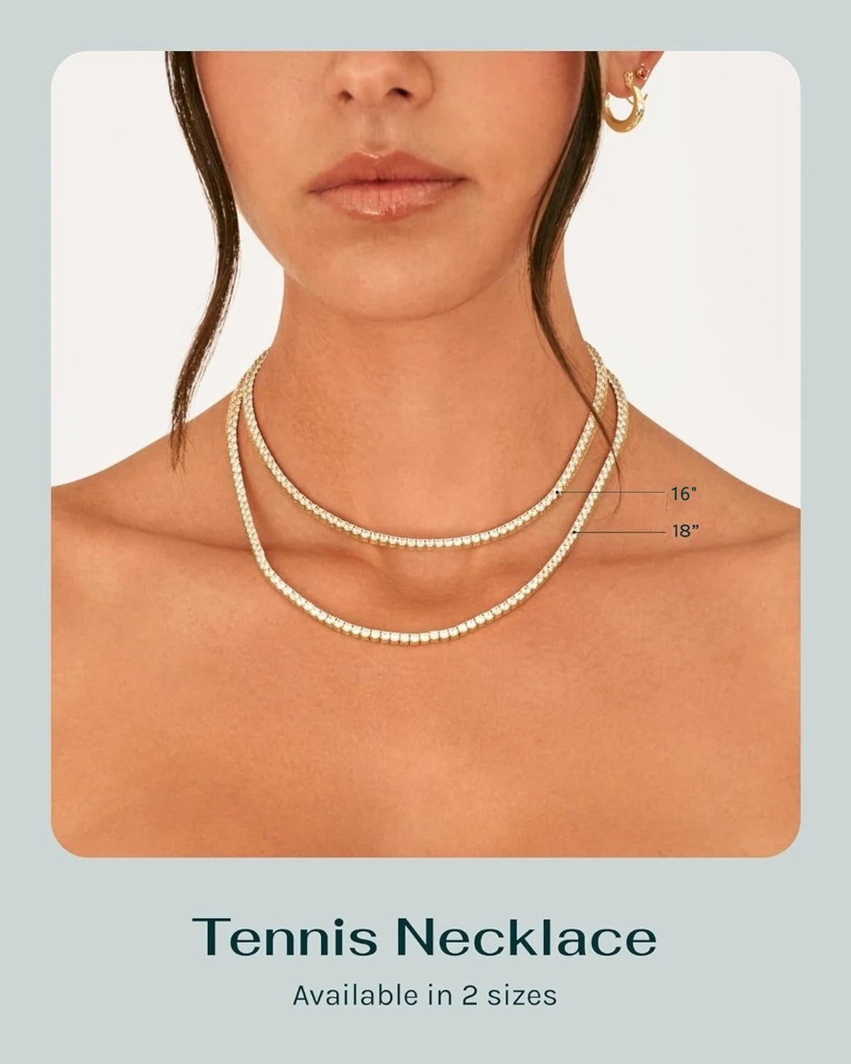 Collier tennis diamants simulés doré