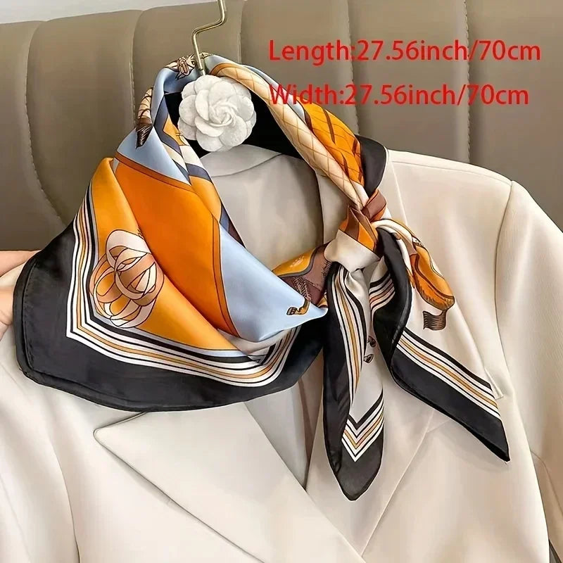 100% Mulberry Silk Scarf Women's Satin Multifunctional Square Scarf 90X90cm - Headband Hair Ribbon Neckerchief Bandana