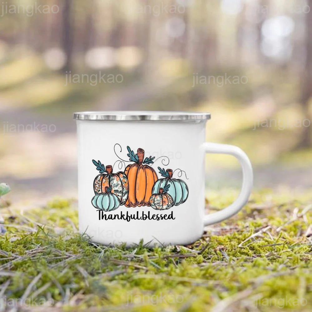 Mug émail citrouille « It's Fall Y'all »
