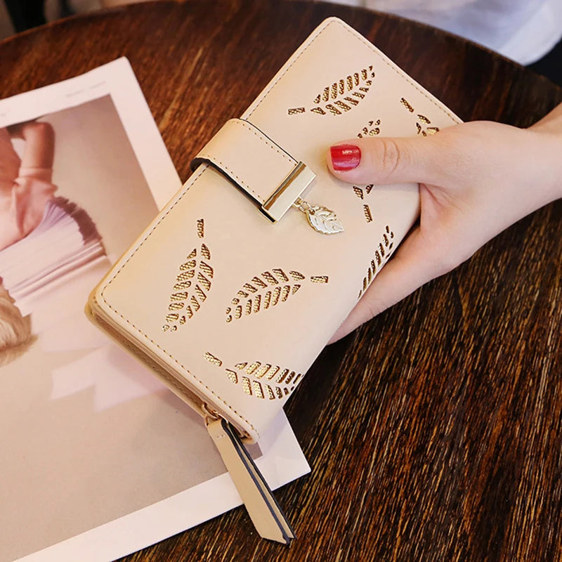 Portefeuille feuilles dorées – Automne pour femme