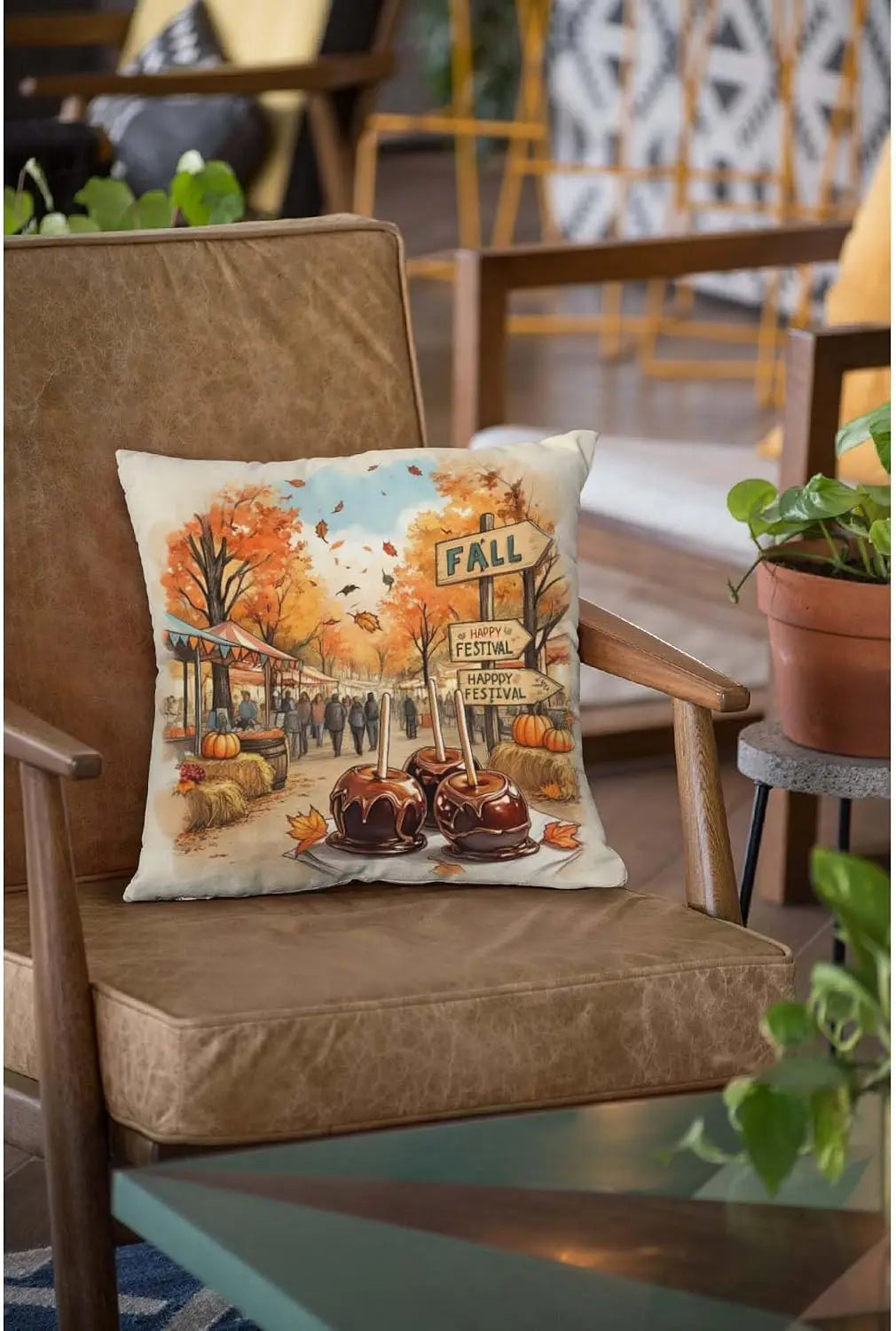 Autumn Fall Festival Pumpkin Pillowcase Cushion Cover Seasonal Square Throw Pillow Home Decor Accent 45x45cm