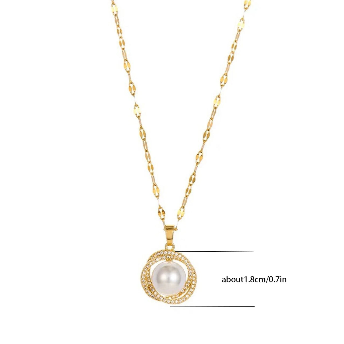 Collier pendentif perle doré