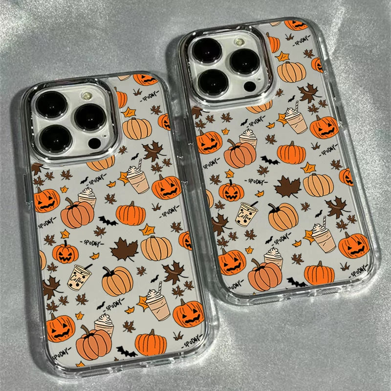 Coque Automne Feuilles & Citrouilles pour iPhone 11/12/13/14/15/16/17/18 Pro Max