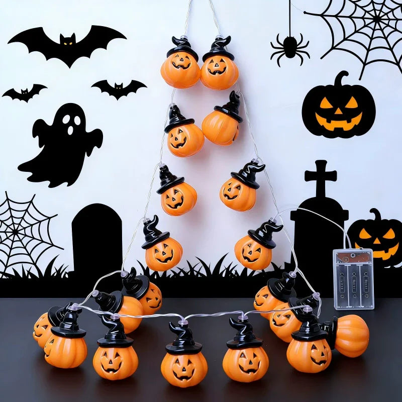 Halloween Pumpkins String Lights, Holiday Jack-O-Lantern Pumpkin Lights for Indoor Outdoor DIY Party Hanging Decor