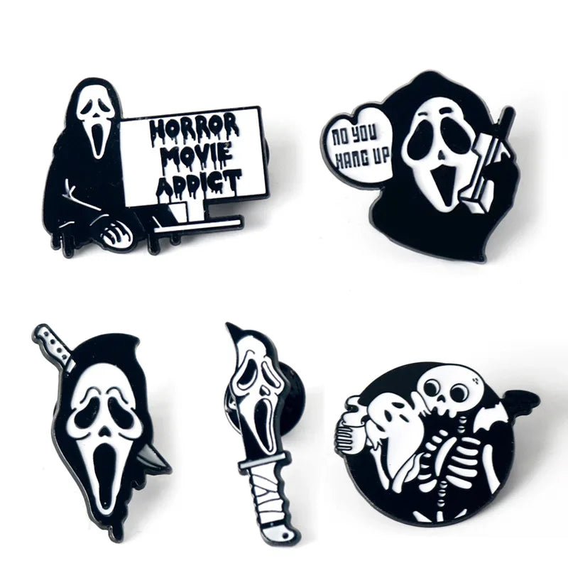Lot de 5 pins émail Halloween – Style gothique
