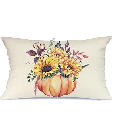 Autumn Pillowcase 30x50cm Autumn Decorative Pumpkin Maple Leaf Lumbar Cushion Cover Decorative Pillow Cover Sofa Cushion Cover