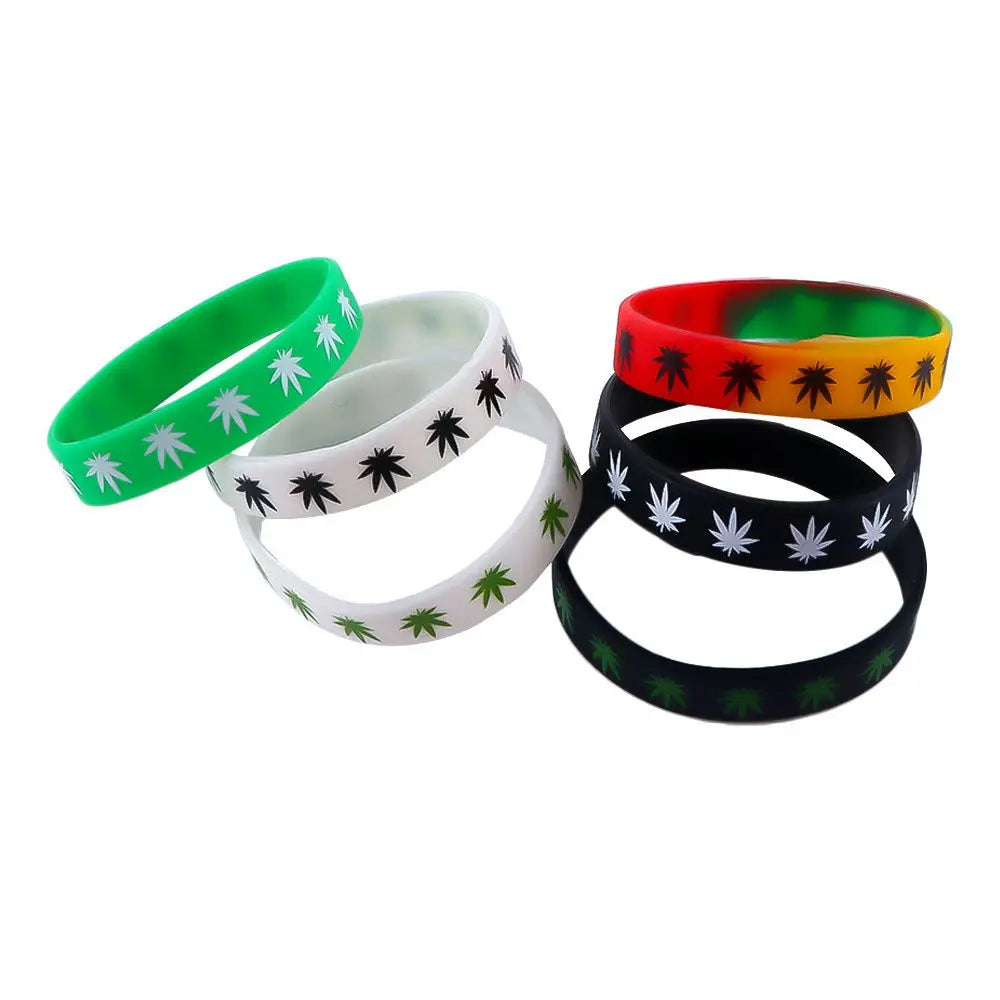 Punk Minimalism Maple Leaves Creative Sports Wristband Waterproof Wristband Bangle Maple Leaf Bracelet Silicone Bracelet