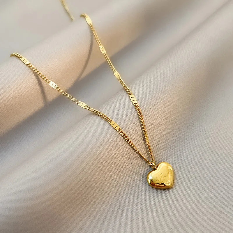 Collier cœur doré
