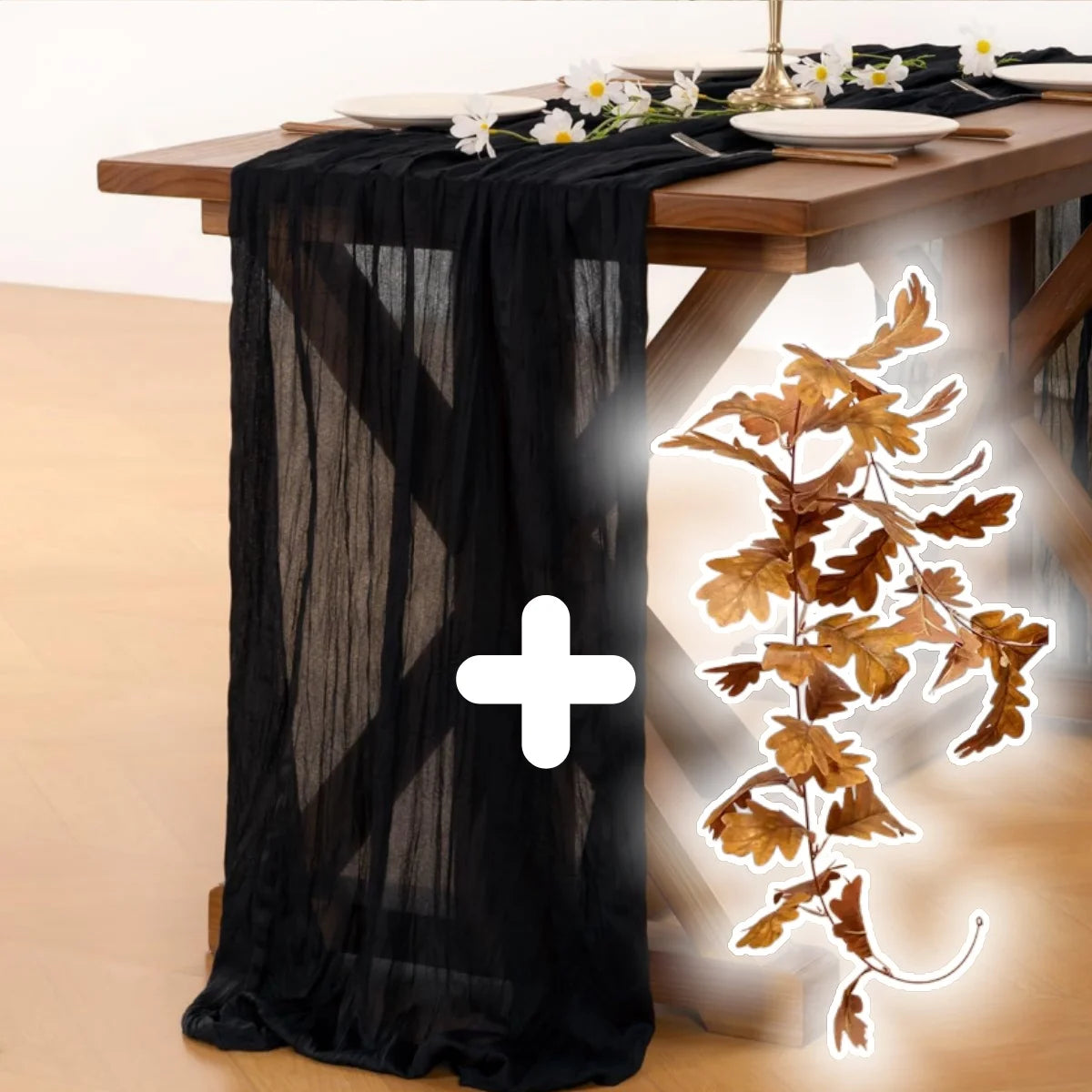 Artificial Oak Leaf Fall Garland,Hanging Vine Garland for Fireplace Mantel, Dining Table Decor, Farmhouse Indoor Outdoor Decor