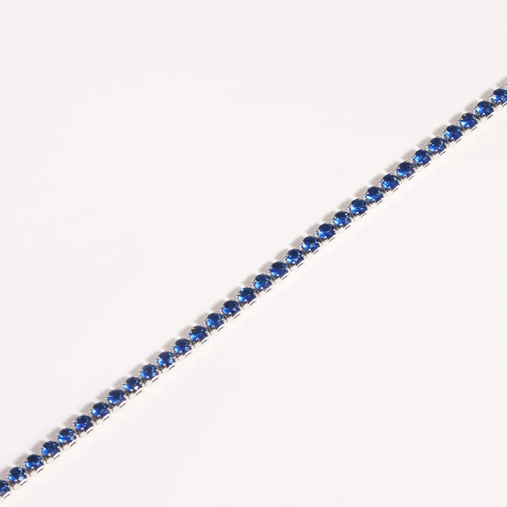 Collier tennis zircones colorées doré
