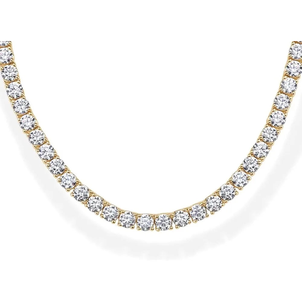 Collier tennis diamants simulés doré