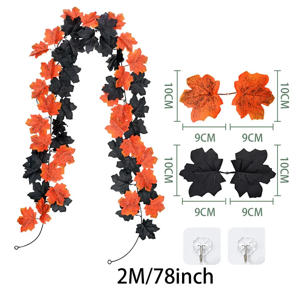 Guirlande de feuilles d'automne artificielle – 2 m